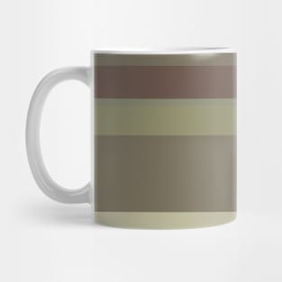A tremendous impression of Quincy, Pastel Brown, Camouflage Green, Sage and Brown Grey stripes. Mug